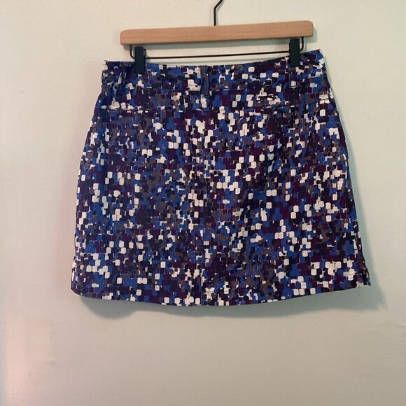 Slazenger Blue & Black Geometric Print Mini Golf Skirt with Shorts Size 6 - Picture 4 of 6